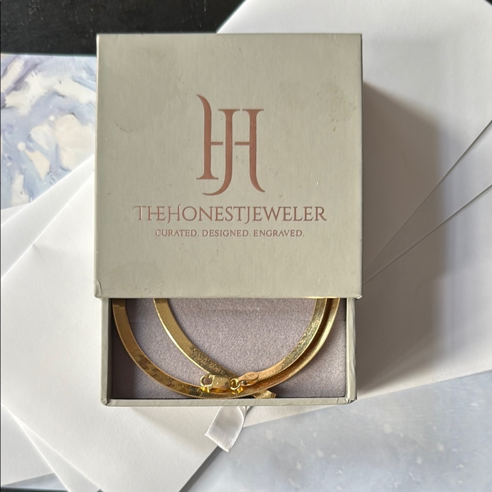 14k gold Herringbone necklace